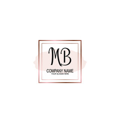 Initial MB Handwriting, Wedding Monogram Logo Design, Modern Minimalistic and Floral templates for Invitation cards	
