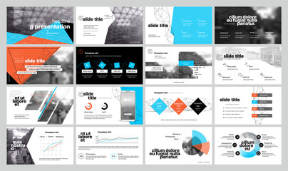 Geometric Graphic Design Project Proposal Presentation. Infographic Slide Template. For use in Presentation, Flyer and Leaflet, SEO, Marketing, Webinar Landing Page Template, Website Design, Banner.