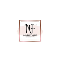 Initial MF Handwriting, Wedding Monogram Logo Design, Modern Minimalistic and Floral templates for Invitation cards	
