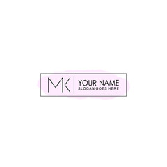 Initial MK Handwriting, Wedding Monogram Logo Design, Modern Minimalistic and Floral templates for Invitation cards	
