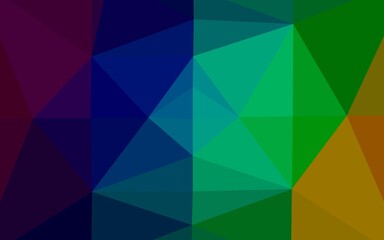 Plakat Dark Multicolor, Rainbow vector triangle mosaic texture.