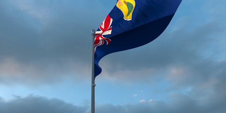 3d rendering of the national flag of the Turks and Caicos Islands