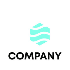 waves hexagon logo design