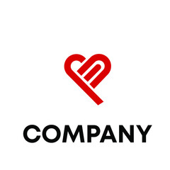 M Heart logo design