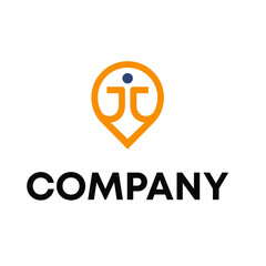 People Pin Location logo design