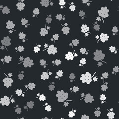 Grey Grape fruit icon isolated seamless pattern on black background. Vector.