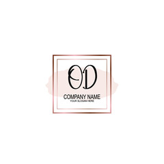 Initial OD Handwriting, Wedding Monogram Logo Design, Modern Minimalistic and Floral templates for Invitation cards	
