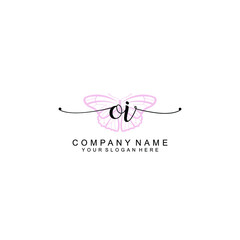 Initial OI Handwriting, Wedding Monogram Logo Design, Modern Minimalistic and Floral templates for Invitation cards	
