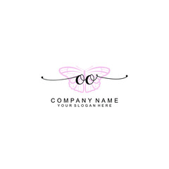 Initial OO Handwriting, Wedding Monogram Logo Design, Modern Minimalistic and Floral templates for Invitation cards	
