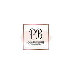 Initial PB Handwriting, Wedding Monogram Logo Design, Modern Minimalistic and Floral templates for Invitation cards	
