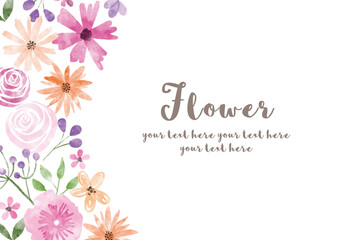 綺麗な花_フレーム_水彩02