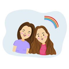 Woman cople love on freedom LGBT 