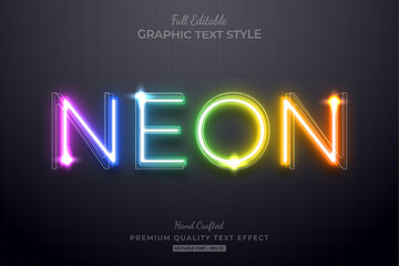 Neon Rainbow Editable Text Effect Font Style