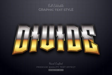 Divide Silver Golden Editable Text Effect Font Style