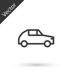 Grey Car icon isolated on white background. Vector.