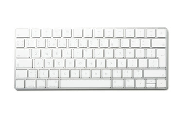 Modern computer keyboard isolated on white background