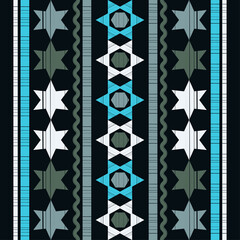 Navajo mosaic rug with traditional folk geometric pattern. Stripes. Native American Indian blanket. Aztec elements. Seamless pattern. Vector illustration for web design or print.