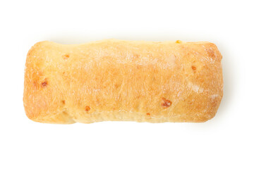 Fresh baked bread isolated on white background