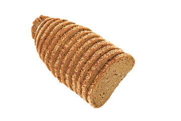 Sliced rye bread isolated on white background