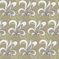 Floral seamless pattern. Vector background with flowers. Hand drawn artwork for textiles, fabrics, souvenirs, packaging and greeting cards.