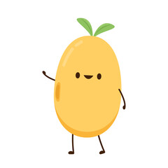 Obraz premium Soybean vector. Soybean character design.