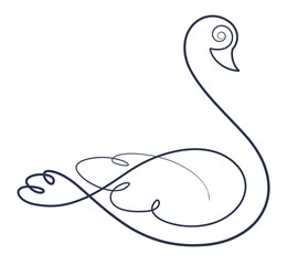 The stylized swan symbol one line. 