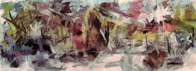 Watercolor, oil, grunge background Texture of strokes of colored paint, blurred spots with brushes of different sizes and shapes.