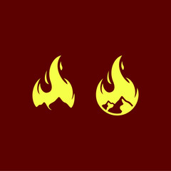 simple mountain flame logo design