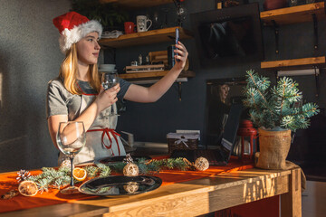 Christmas online holiday remote celebration X mas new year in lockdown coronavirus quarantine covid 19 new normal, social distance, remote communication, stay home vocation, Christmas party online