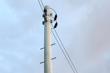 electric pole with evening sky background
