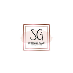 Initial SG Handwriting, Wedding Monogram Logo Design, Modern Minimalistic and Floral templates for Invitation cards	
