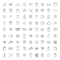 Set of finance and shopping icons, vector illustration.