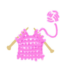 Illustration of Knitting. Hand drawn vector illustration. Cute Illustrations For Kids
