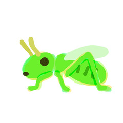 Illustration of Grasshopper. Hand drawn vector illustration. Cute Illustrations For Kids