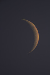 Obraz na płótnie Canvas Young Moon photographed through a long focal telescope.