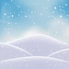 Christmas snow hills blue sky backdrop
