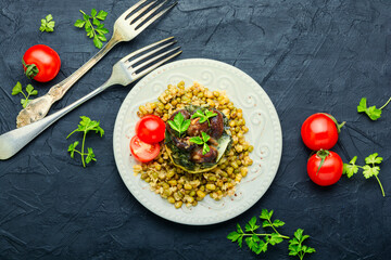 Italian polenta with champignon