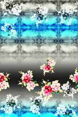 Obraz na płótnie Canvas digital textile saree design and colourfull background and illustration