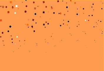 Light Orange vector template with crystals, circles, squares.