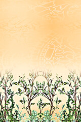 Digital textile sdaree design and colourfull background and illustration