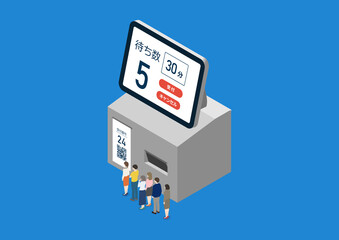 順番待ち・受付システムのイラスト素材