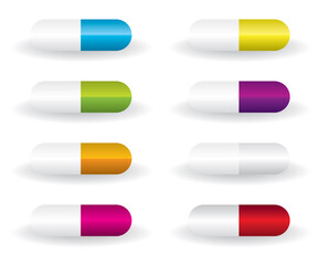 Pills different color illustration