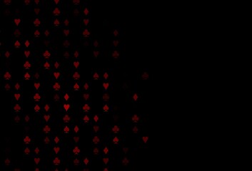 Fototapeta na wymiar Dark Red vector template with poker symbols.