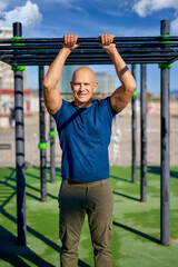 Obraz premium Portrait of a man on a street spot.Workout lifestyle concept.