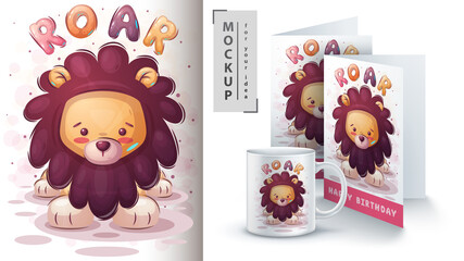 Roar lion - poster and merchandising. © rwgusev