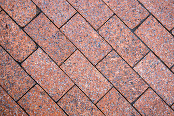 Paving slabs red background. Top view