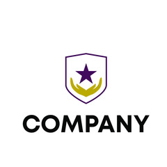 Hand Star Shield logo design