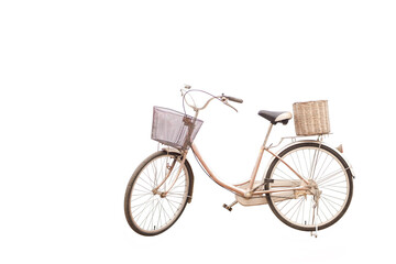 Retro bicycle isolated on white background.