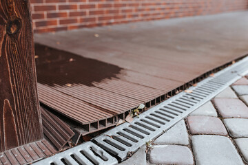 Destroyed decking - dampness and poor-quality installation violation of laying technology