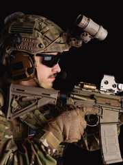 Delta Force soldier, US army special forces. Combat application group, Army compartmented element...